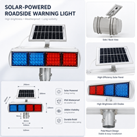 Lampu Strobo Surya Merah Biru Super Terang Perlindungan IP65 Visibilitas 360 Derajat Lampu Peringatan LED Berkedip Keselamatan Jalan Malam Hari