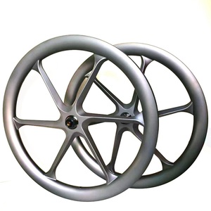 Ruedas de Carbono para Gravel de 700c, Ligeras, de 6 Radios, 32 <span class=keywords><strong>mm</strong></span> de Ancho Interior, 50 <span class=keywords><strong>mm</strong></span> de Perfil, Tubeless Ready, Center Lock, HG XDR - Product Image 1