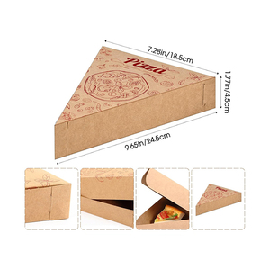 ZY Vente Chaude Triangle <span class=keywords><strong>Pizza</strong></span> Boîte De Qualité Alimentaire Kraft Ondulé B-flûte Conteneur À Tarte Carte Blanche Facile à Aller À Emporter <span class=keywords><strong>Pizza</strong></span> Transporteur - Product Image 2