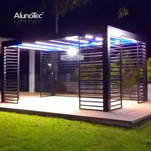 AlunoTec Aerofoil Gazebo, Penutup Atap Sistem Pergolas Bioclimatic Pergola