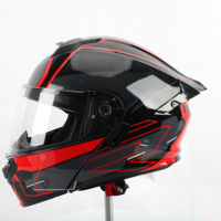 TOOP ABS Matériel Double Visière DOT Approbation Modulaire Led Feu Arrière Flip up Casque Compétition Moto Casque Casco