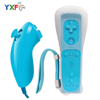 Manette de jeu 2 en 1 Motion Plus, avec étui en silicone, télécommande Nunchuck pour Nintendo Wii et Wii