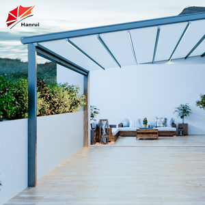 Pérgola de Aluminio, Gazebo para Exteriores, Retráctil, Impermeable, para Jardín, Montada en la Pared, con Cubiertas de PVC Impermeables - Product Image 4