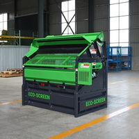 Cribleuse à compost horizontale EPA, alimentée à l'essence, pour le tamisage du sol, du sable et du gravier, machine de séparation, cribleuse à compost, crible vibrant