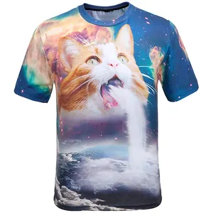 Fitspi estate 3d T-shirt stampate su misura per gli uomini donne divertenti Galaxy gatti stampa grafica T-shirt Casual a maniche corte T-shirt a girocollo - Product Image 4