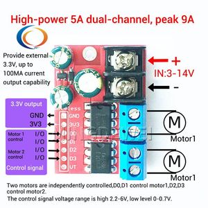 <span class=keywords><strong>5A</strong></span> Double Module d'entraînement de moteur à courant continu Double pont H <span class=keywords><strong>L298N</strong></span> PWM télécommande tension carte de régulation de vitesse inverse ZK-5AD 3V-14V - Product Image 3