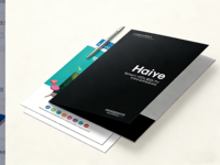 Enveloppe d'entreprise A4 personnalisée, design de proposition sur une page, impression offset, papier couché, film laminé, brochure