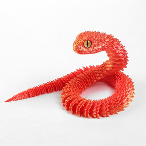 Juguete de serpiente impreso en 3D con articulaciones móviles, juguete de escritorio, juguete creativo para aliviar el estrés, disponible en varios colores, regalo coleccionable - Product Image 1