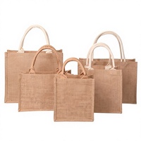 Sacs de courses en toile de jute et lin en gros, style MUJI, sacs fourre-tout, sacs à main, pochettes avec impression par transfert thermique – En stock