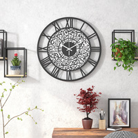 Horloge murale personnalisée, design créatif, numérique, européenne-américaine, minimaliste, mouvement à quartz, métal, simple face.