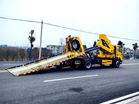 Camion grue articulée SHENBAI 4T montée sur camion, 4 tonnes, OEM, RHD, avec plateau de remorquage, à vendre