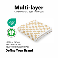 Mantas Personalizadas con Diseño a Medida de 4, 6 y 8 Capas para el Hogar, Familia, Sofá, Cama, Mantas de Muselina, Regalo para Bebés, Niños y Adultos