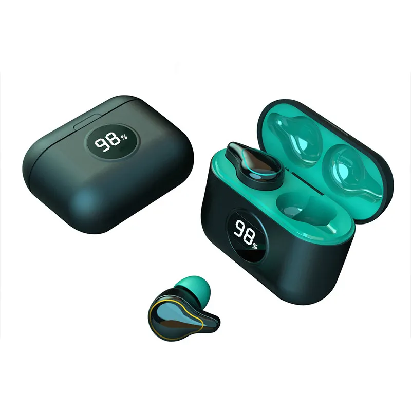 Fone de ouvido bluetooth portátil be08, headset recarregável com display de led, à prova d'água