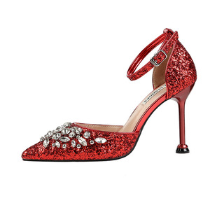 Women's High Heel Sandals <strong>Girl</strong> Stiletto Heels Rhinestone Sandals Glitter Sexy Wedding Bridal Shoes Lady Party Dating Pumps Shoes - Product Image 5