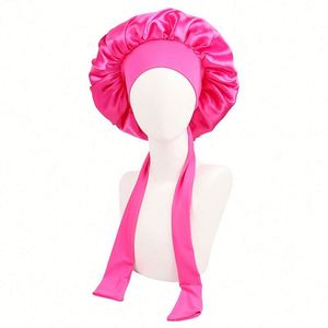 Bonnet de nuit en satin pour femme Four Seasons Home, foulard enveloppant pour cheveux bouclés avec bande à nouer, cadeau promotionnel - Product Image 1