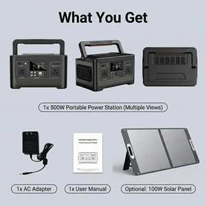 Station d'alimentation portable multi-ports 500W 520Wh 110V FCC pour camping, camping-car, situations d'urgence et chantiers aux États-Unis - Product Image 5