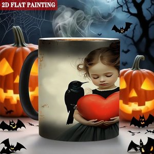 Frosted Black 11oz <b>Ceramic</b> <b>Mug</b> Heat Activated Cup Indoor Outdoor Use - Product Image 6