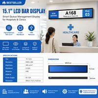 Écran de menu numérique HD USB de 15,1 pouces 2900x480 pour la publicité sur les comptoirs de restaurants, écran LCD ultra large étiré