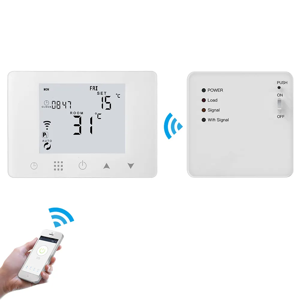 Smart Wifi Afstandsbediening Thermostaat Gebruikt Voor Elektrische Water Gas Boiler Verwarming Rf Draadloze Thermostaat