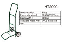 Chariot à main en acier robuste/Chariot à roulettes avec capacité de charge de 80 kg Roues pleines de 7x1,5 pouces OEM personnalisable Outil