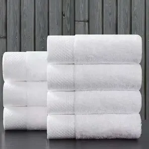 Toalla de baño de algodón peinado para hotel, patrón de agua, orgánico, puro, blanco, grande