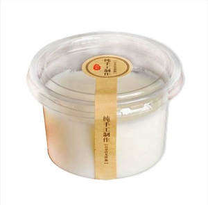 Bữa Tiệc Nhựa Tráng Miệng Thực Phẩm Trong Suốt Jelly Đóng Gói Container Pudding Ice Cream Cup Với Nắp Đậy