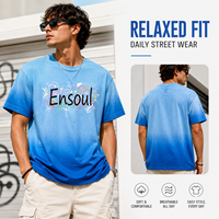 OEM-Hersteller Übergroßes 250GSM Dip-Dye Bedrucktes T-Shirt Sommer Hip-Hop Premium Baumwolle Streetwear Kurzarm-T-Shirt für Herren