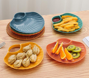 Piatto per gnocchi di tipo creativo a conchiglia piatto per frutta secca riutilizzabile in plastica Dim sum piatto divisorio durevole multifunzione - Product Image 5