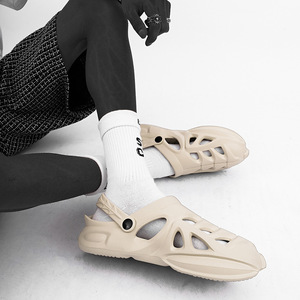Breathable EVA Sandals Thick Sole 4Cm <b>Heel</b> <b>Men's</b> Summer Beach Shoes Closed Toe Cross Border Garden Wear - Product Image 3