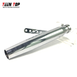 <span class=keywords><strong>Silencieux</strong></span> d'échappement universel de moto Chrome Niveau 8 <span class=keywords><strong>Silencieux</strong></span> rétro pour <span class=keywords><strong>Harley</strong></span> <span class=keywords><strong>Davidson</strong></span> Cafe Racer <span class=keywords><strong>Silencieux</strong></span> - Product Image 2