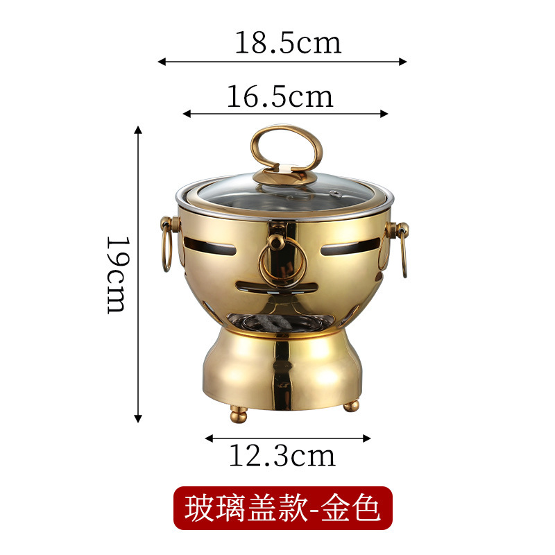 304 Gold Stainless Steel Stove [Glass Lid]