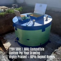 Estación elevadora de aguas residuales prefabricada de FRP de 10-50m/h con bomba doble y motor PLC para elevación subterránea de aguas residuales, 220V 380V, 1 año de garantía, OEM personalizado