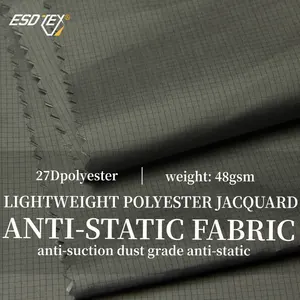 Durable Polyester Plaid Fabric Soft Breathable Graphene Anti-Static For Outdoor Use In Clothing Lining Features Woven Pattern