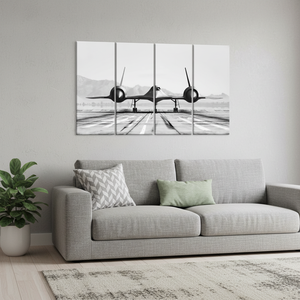 SR-71 Blackbird Monochrome <b>Canvas</b> Print Modern Aviation <b>Wall</b> Art,SET OF 4 <b>CANVAS</b> - Product Image 3