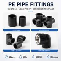 Fitting Pipa Polyethylene PE100 Electrofusion 90 Derajat Elbow Tee Coupler Socket untuk Saluran Pipa Energi, Pasokan Massal