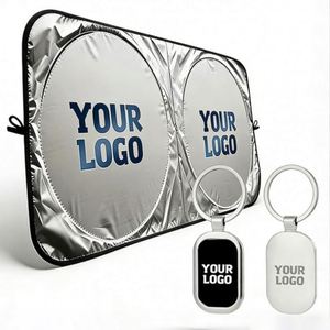 Wholesale Logo Foldable Front Windshield Sun <b>Shades</b> for Dealer Promo Business Gift Double Circle Car Sunshade - Product Image 1