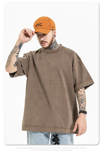 T-Shirt Oversize con Collo Tondo in Cotone 100% Pesante 270GSM con Lavaggio Acido Interno ed Esterno, Logo Personalizzato e Effetto Vissuto - Product Image 5