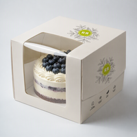 Boîte à gâteau de style tiroir avec plateau coulissant et ruban de tirage, en papier kraft écologique, pour mariage et anniversaire, avec logo personnalisé