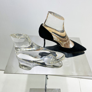 Maniquí de pie de resina, maniquí de pie transparente de <span class=keywords><strong>cristal</strong></span> para exhibición de zapatos de lujo - Product Image 2