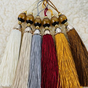 Proverbes, artisanat fait main, franges à pompons, textile d'ameublement, décoration intérieure, pompon pour rideau, clé, perles acryliques, garniture 100% - Product Image 1