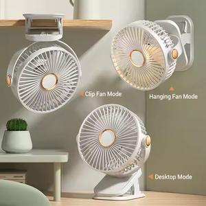Multi-Functional 5 Speed LED Light Wireless Electric Fan Low Noise 3 Modes Night Light Clip for Household <b>Camping</b> Plastic - Product Image 1