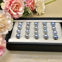 Perles d'eau douce Mabe naturelles cultivées 10-11mm bleues en vrac pour la fabrication de bijoux DIY, qualité 4A, trou personnalisé, troisième trou