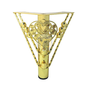 Furniture Leg Gold Hollowed Out Wrought Iron Flower Design European Style Heavy Duty For <b>Bed</b> Cabinet Table Chair - Product Image 5