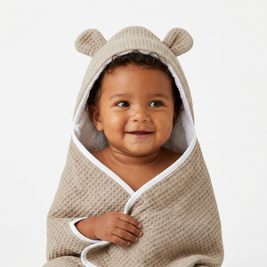 Baby Organic Bamboo Hooded Towel Wholesale Soft Absorbent Eco Friendly Bath Wrap Premium Quality for Newborns - Product Image 1