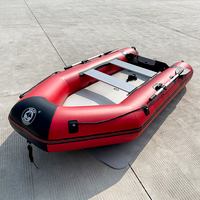 Bateau pneumatique d'assaut solaire marin Weld Sealing de 3 m (10 pi) pour 4 personnes, avec plancher en matelas gonflable durable, pour sauvetage, rame et vitesse, type ponton et annexe