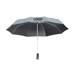 Parapluie automatique noir transparent à double usage, pliage en trois, fonction de pliage inversé, conception mécanique simple, jours ensoleillés et pluvieux - Product Image 1