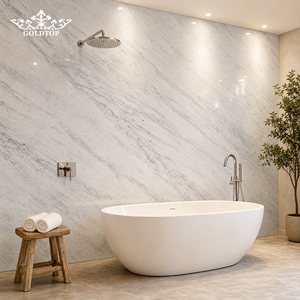 Dalles de marbre blanc Arabescato exotique GOLDTOP, en porcelaine traitée à la résine, polies et affinées, pour murs de réception d'hôtel - Product Image 3