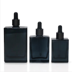 15ml 30ml 50ml flacone contagocce di vetro quadrato rettangolare 100ml ambrato con contagocce nero per l'imballaggio cosmetico di olio essenziale di siero - Product Image 3