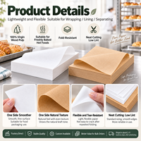 Papier sulfurisé en pâte de bois vierge de haute pureté, papier d'emballage alimentaire écologique pour la pâtisserie, doublure et séparateur d'emballage