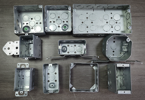 Chúng tôi thép mạ kẽm 4-inch vuông báo cháy hộp điện hàn 2-1/8-inch sâu màu đỏ Điện hộp kim loại nâng lên ổ cắm hộp - Product Image 5